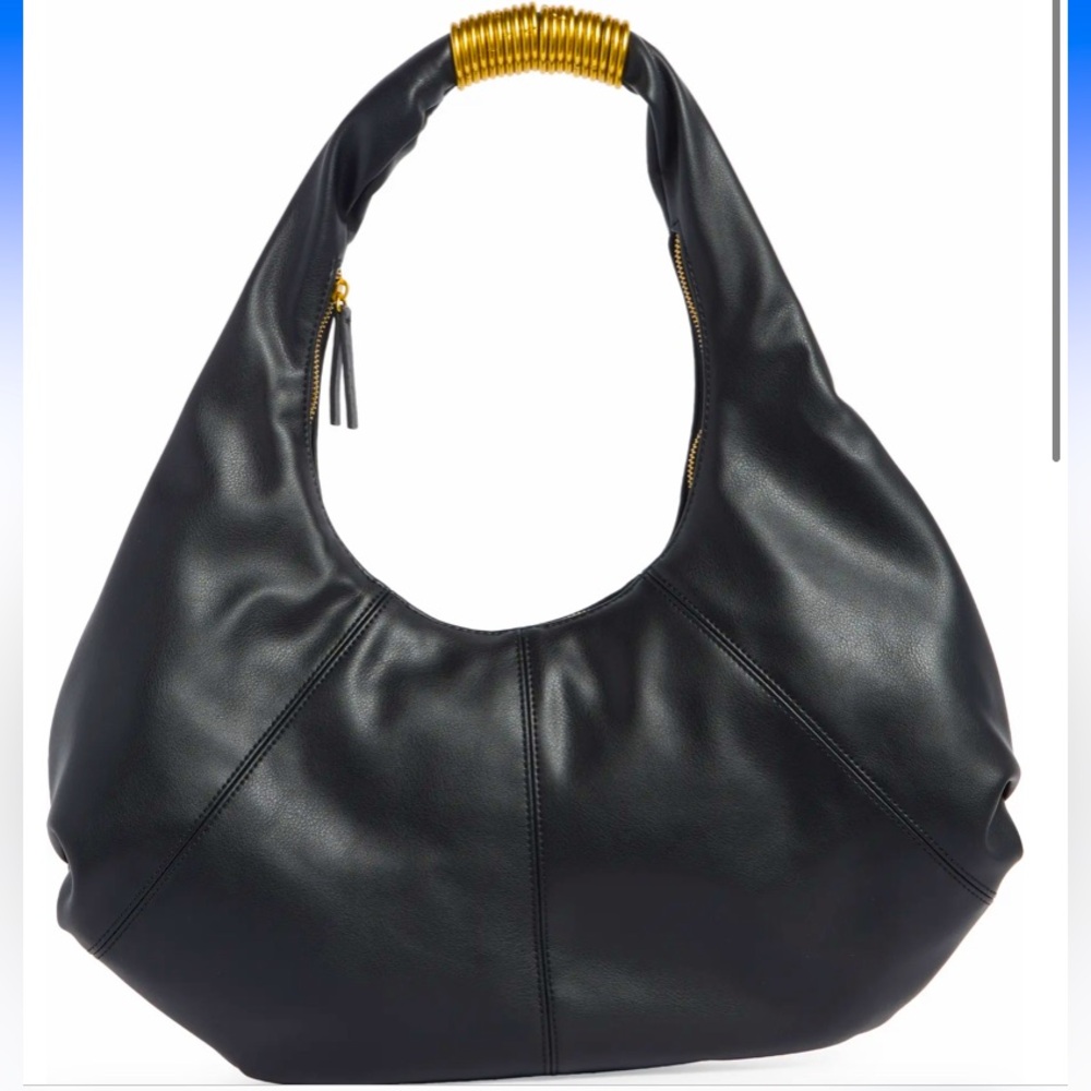 Collection XIIX Ring Detail large black Slouchy Hobo Bag